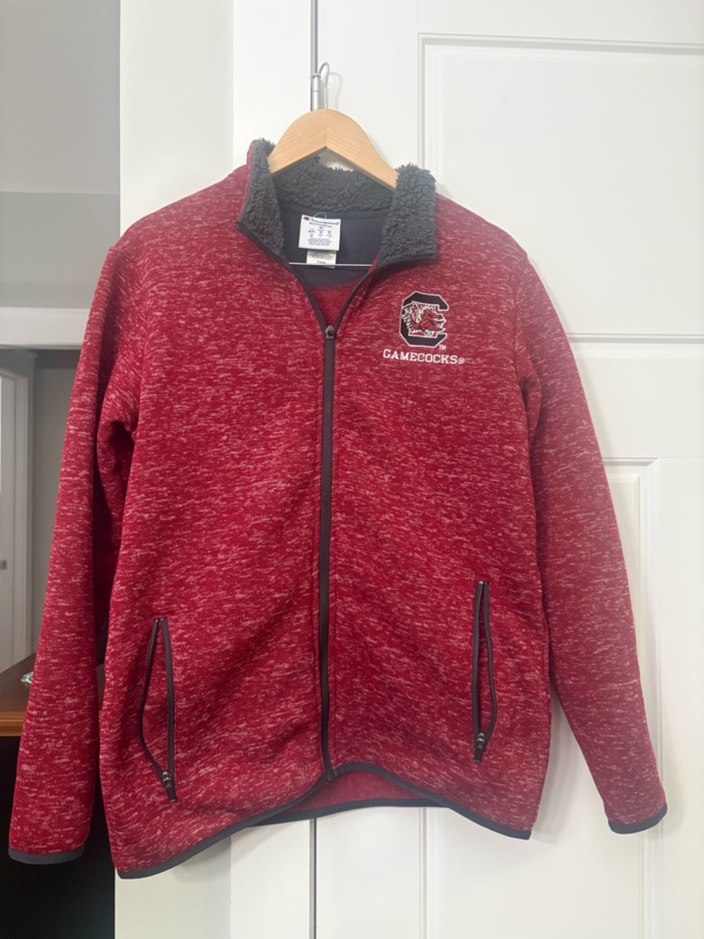 Champion Red Marled Gamecocks Pullover with Black Trim